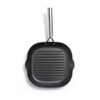 Poêle Grill En Fonte Structure Nid D'Abeille Avec Poignée En Inox - Noir - 28cm