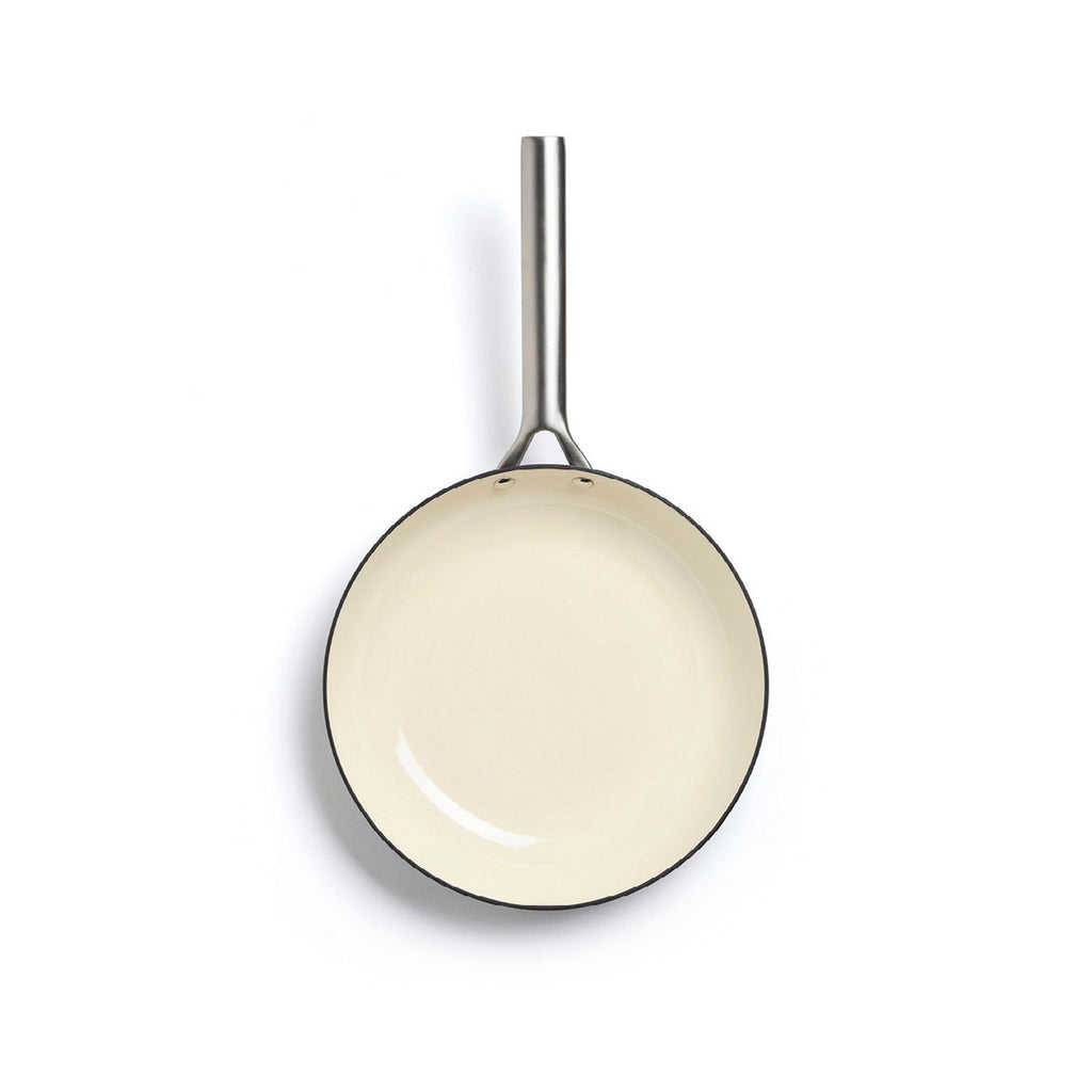 Poêle En Fonte Émaillée Avec Poignée En Inox 24 Cm - Gris Foncé
