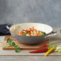 Wok En Fonte Émaillée - Gris Foncé - 30cm