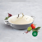 Wok En Fonte Émaillée - Gris Foncé - 30cm