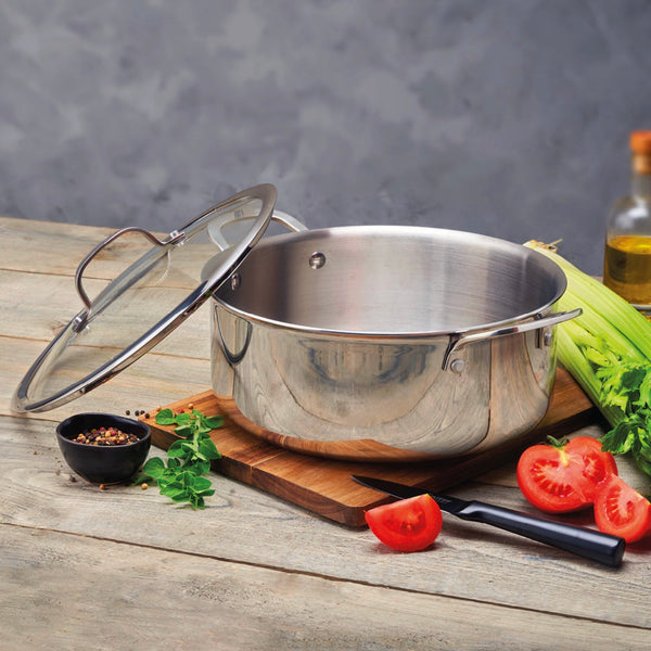 Casserole En Acier Inoxydable Triply - Multinox Pro - Argenté - 26cm