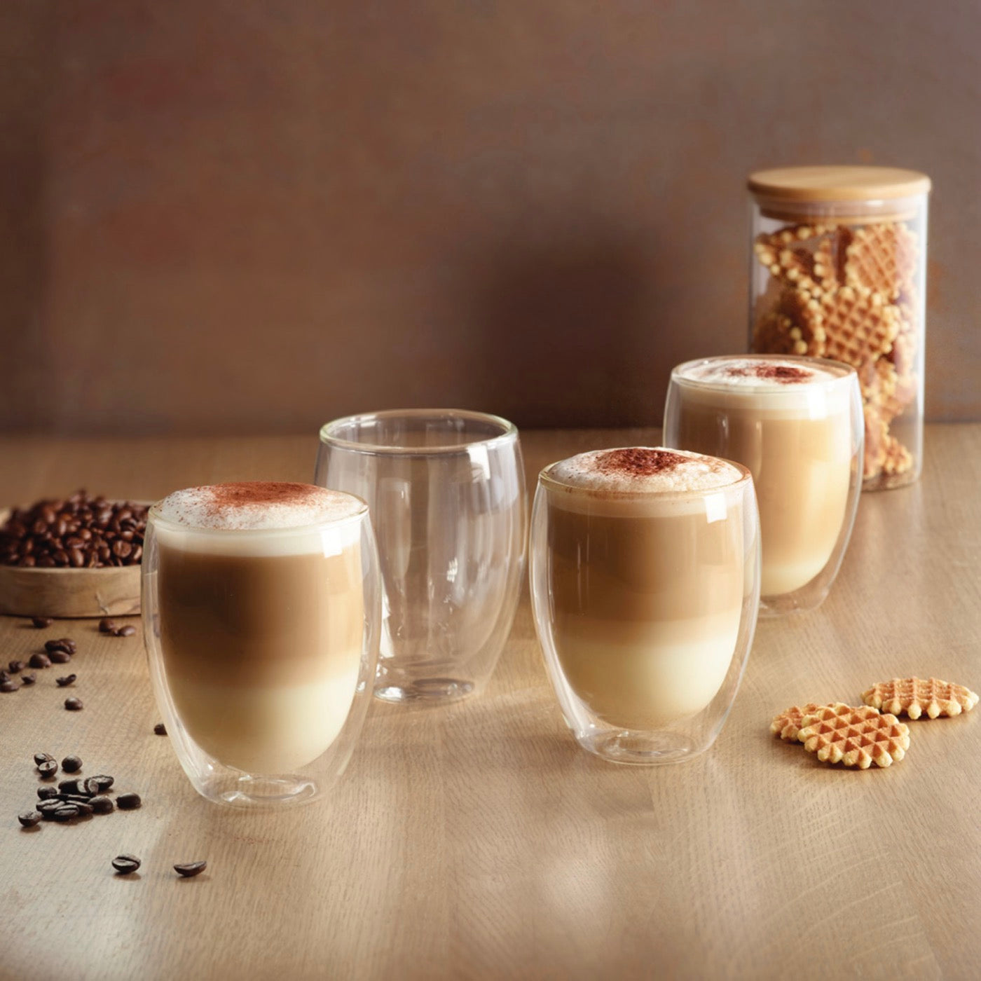 Set De 4 Tasses En Verre À Double Paroi - Transparent - Grand Format