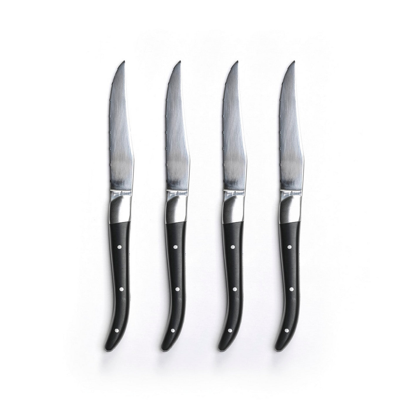 Set De 4 Couteaux À Steak Riveté - Noir / Gris