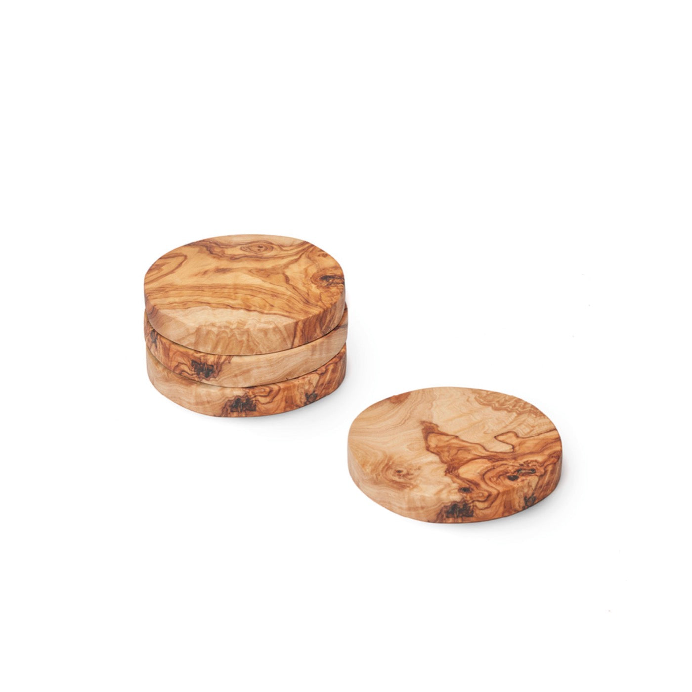Set De 4 Sous-Verres En Bois D'Olivier - Bois