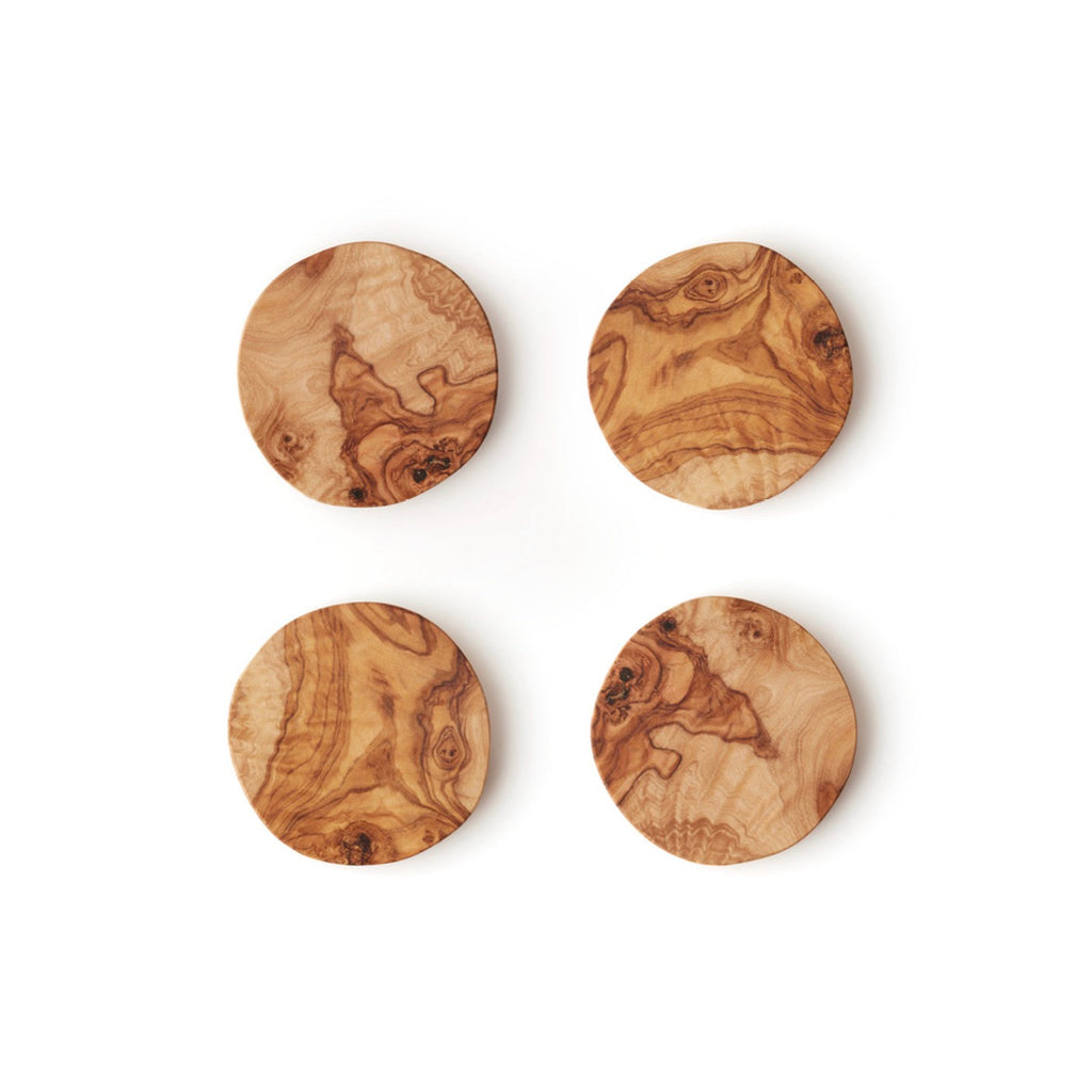 Set De 4 Sous-Verres En Bois D'Olivier - Bois