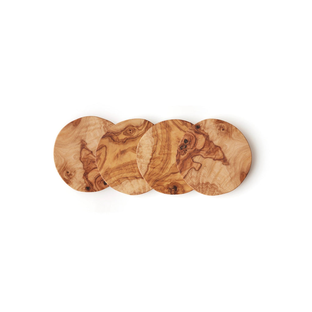 Set De 4 Sous-Verres En Bois D'Olivier - Bois
