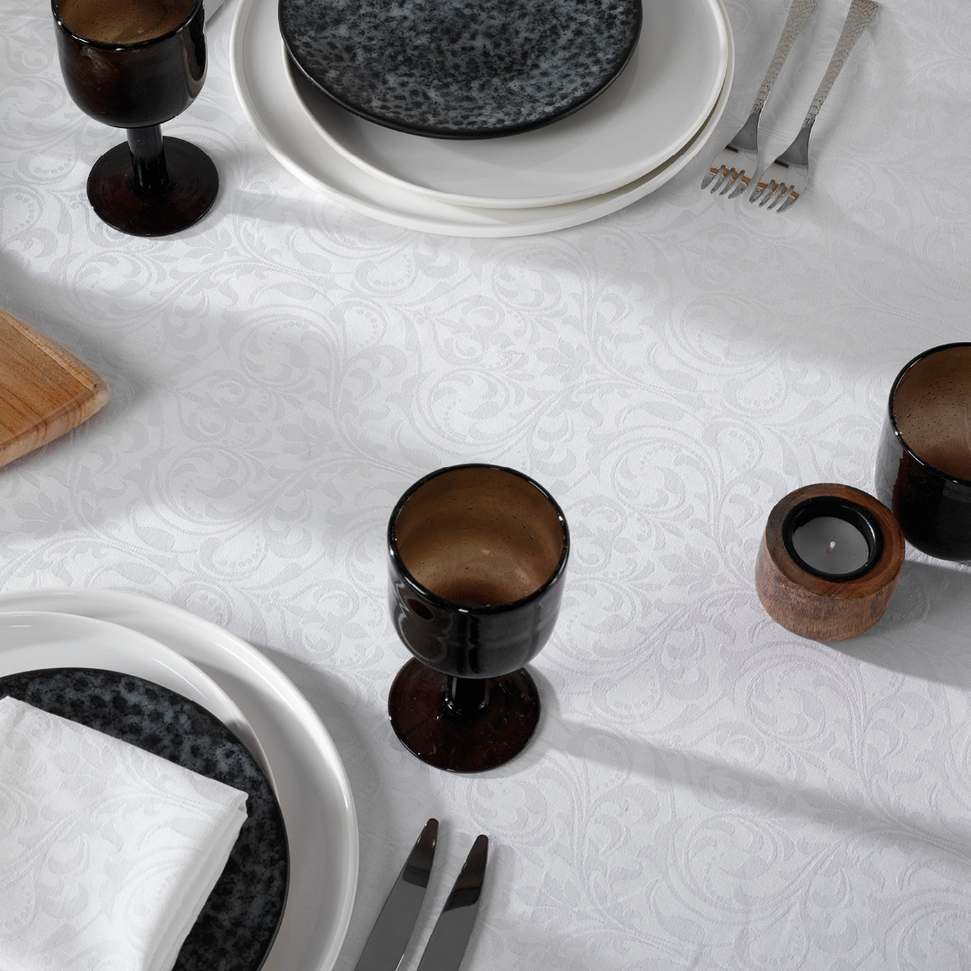 Nappe Tissé Jacquard - Blanc