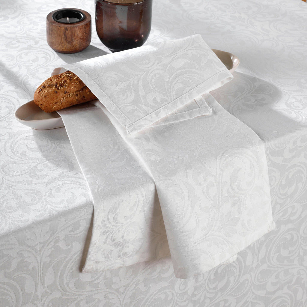 Set De 4 Serviettes Tissé Jacquard - Blanc