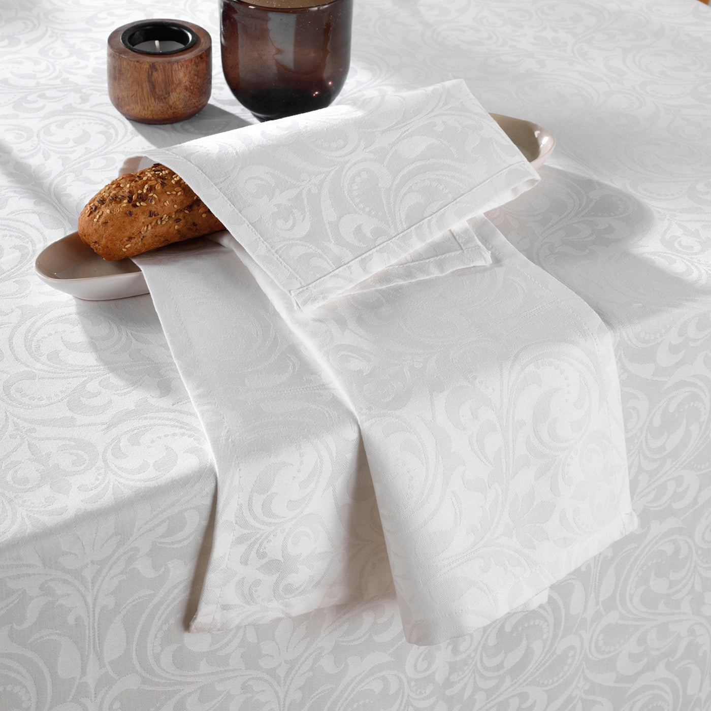 Set De 4 Serviettes Tissé Jacquard - Blanc