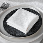 Set De 4 Serviettes Tissé Jacquard - Blanc