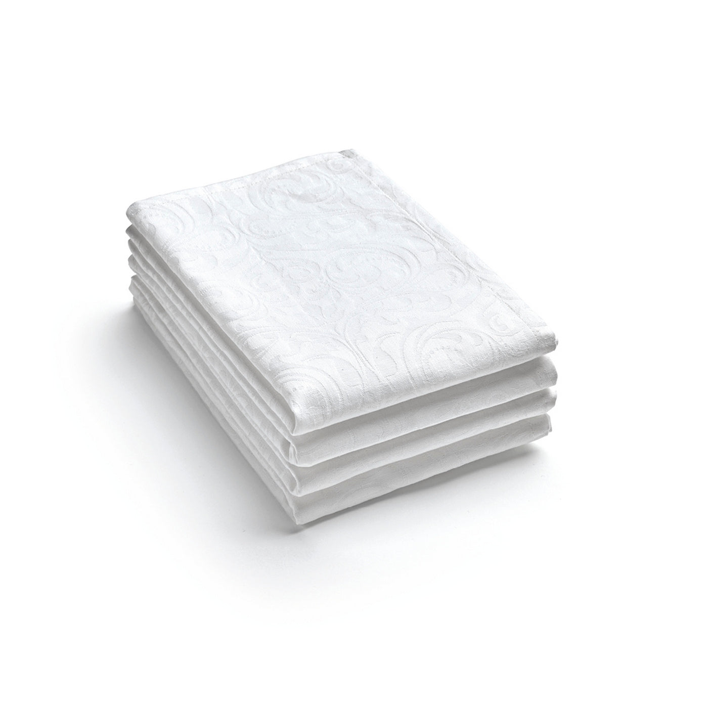 Set De 4 Serviettes Tissé Jacquard - Blanc