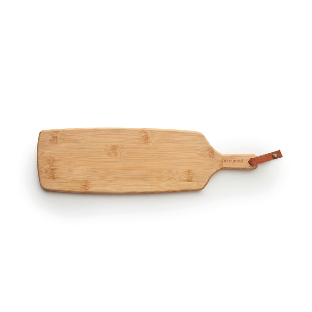 Planche À Découper Rectangulaire Avec Poignée + Set De 3 Couteaux À Fromage - Bambou - Bois