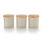 Set De 3 Bocaux De Conservation Avec Couvercle En Bambou - Crème
