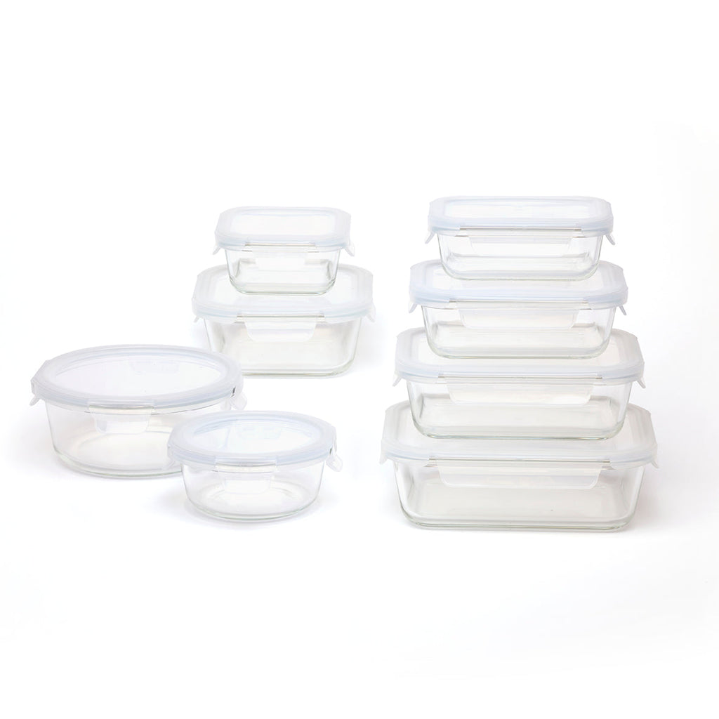 Set De 8 Boîtes En Verre Avec Clips - Transparent