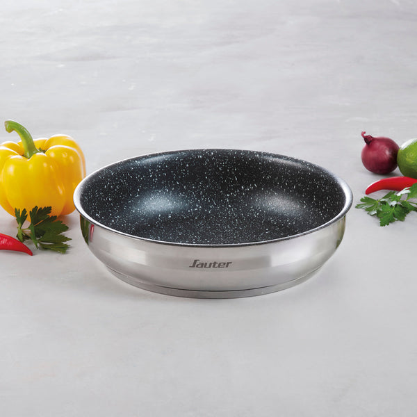 Poêle Amo Ceramic En Acier Inoxydable Anti-Adhésif - Argenté