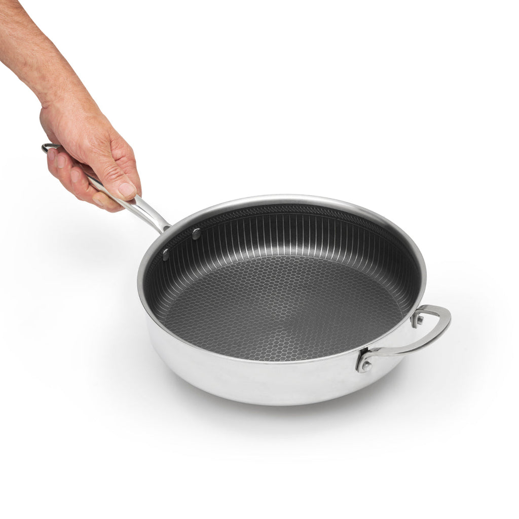 Sauteuse En Acier Inoxydable Triply Revêtement Nid D'Abeille Anti-Adhésif 24 Cm - Argenté