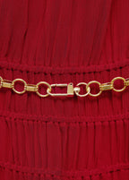Robe Asymétrique Froncée Ceinture