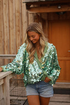 Gilet Sequins Lalie - Vert