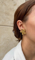 Boucles D'Oreilles Textured Flower