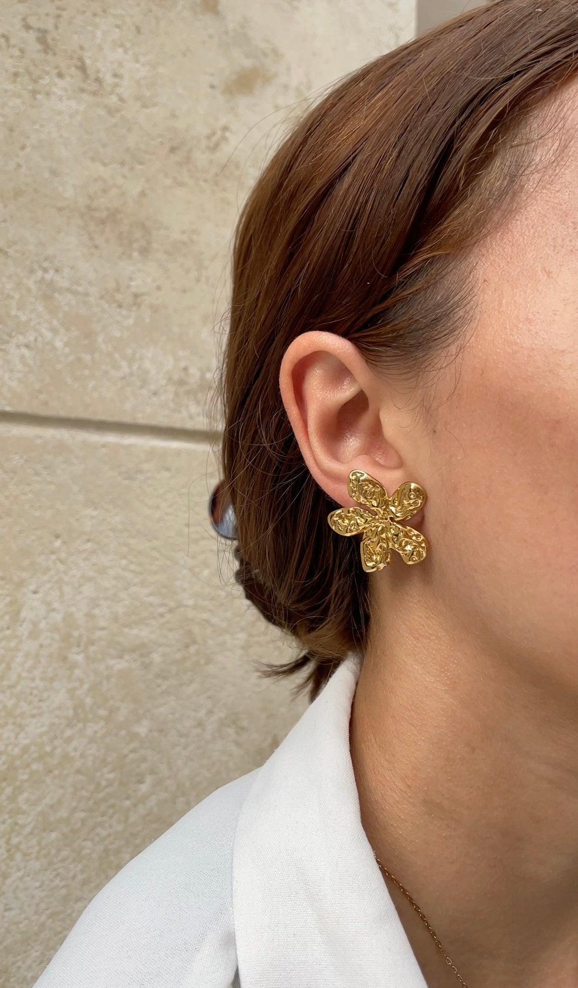 Boucles D'Oreilles Textured Flower
