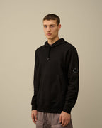 CP Company - Sweat À Capuche Diagonal Fleece Lens – Noir