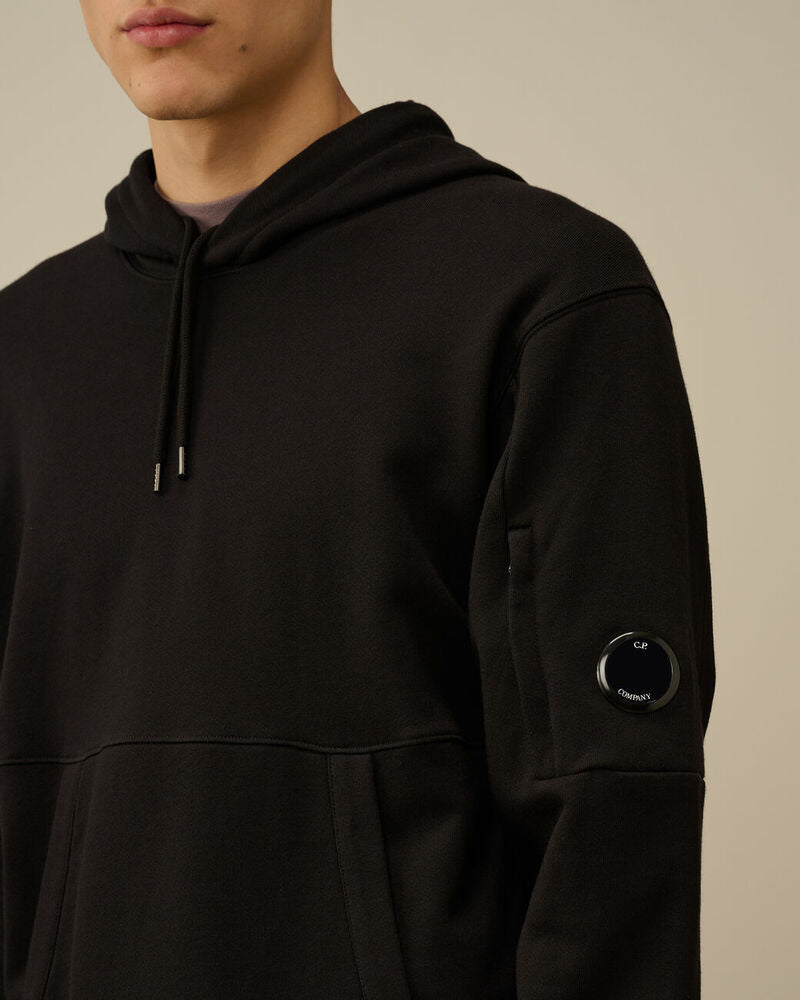 CP Company - Sweat À Capuche Diagonal Fleece Lens – Noir