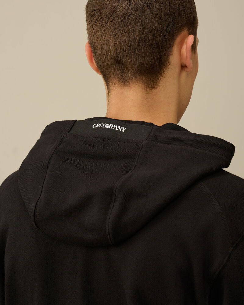 CP Company - Sweat À Capuche Diagonal Fleece Lens – Noir