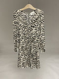 Robe Courte Froncee Devant - Savana Print