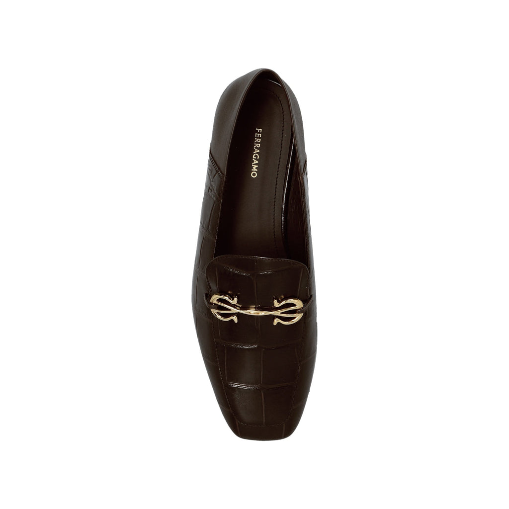 Mocassins Salvatore Ferragamo Louis Leather - Brown - Femme