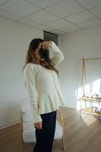 Pull Fin Péplum Albane Écru
