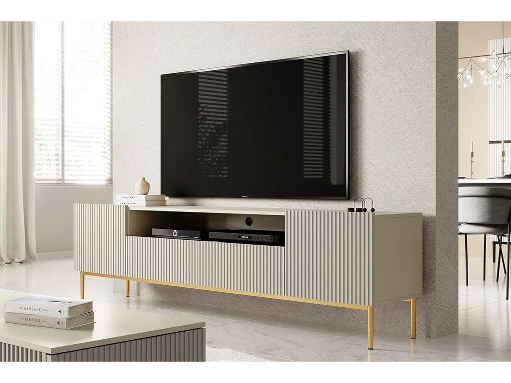 Kasha - Meuble Tv Avec Niche - Pieds Or