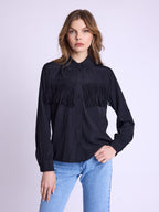 Chemise Avec Franges - Black