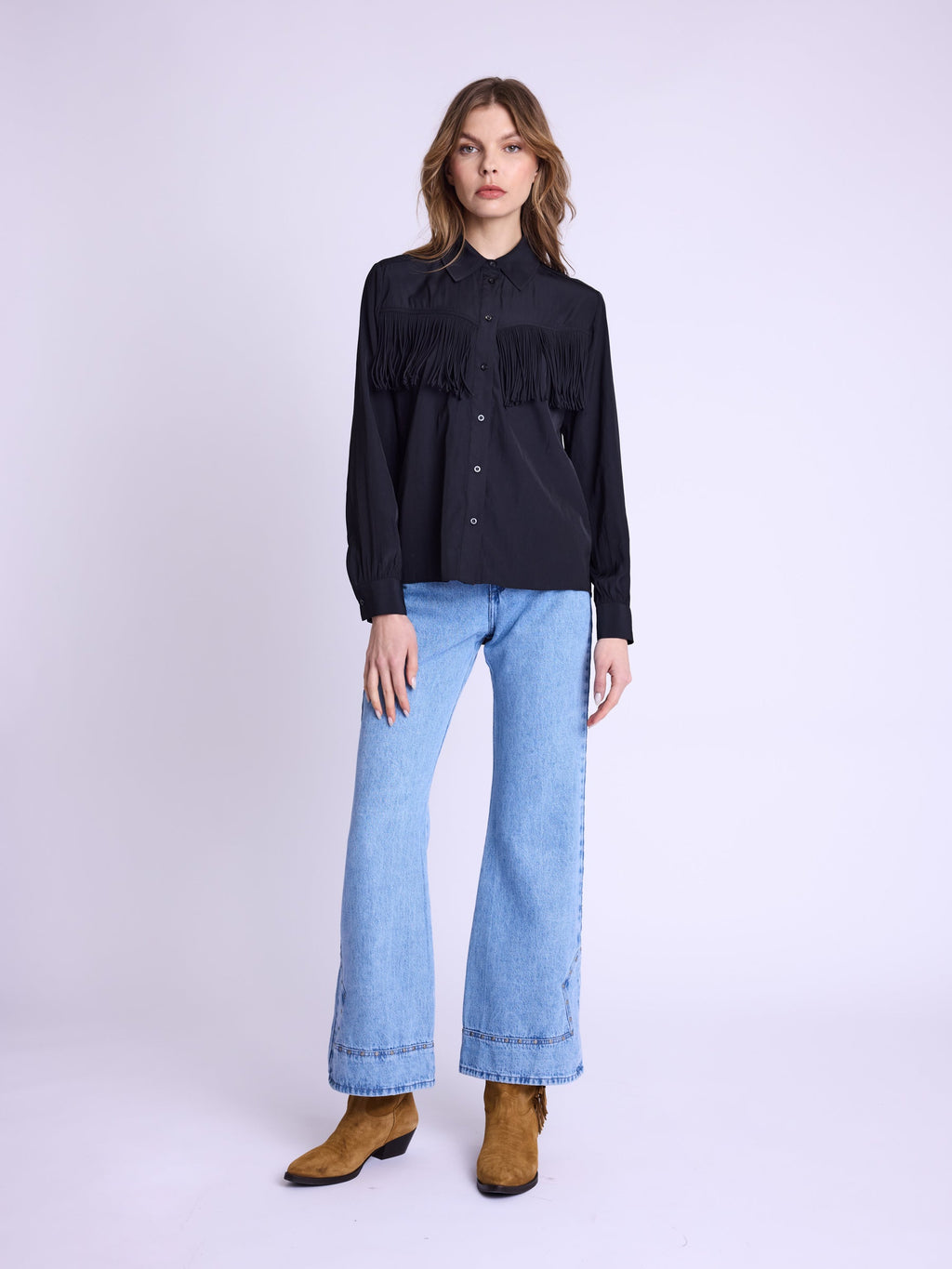 Chemise Avec Franges - Black