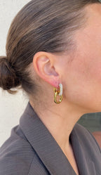 Boucles D'Oreilles Gems Oval X Hoops