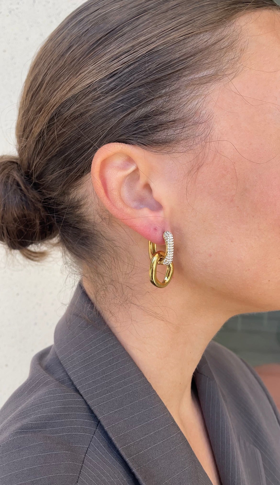 Boucles D'Oreilles Gems Oval X Hoops