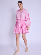 Jupe Courte Ceinture Tressee - Sweet-Pink