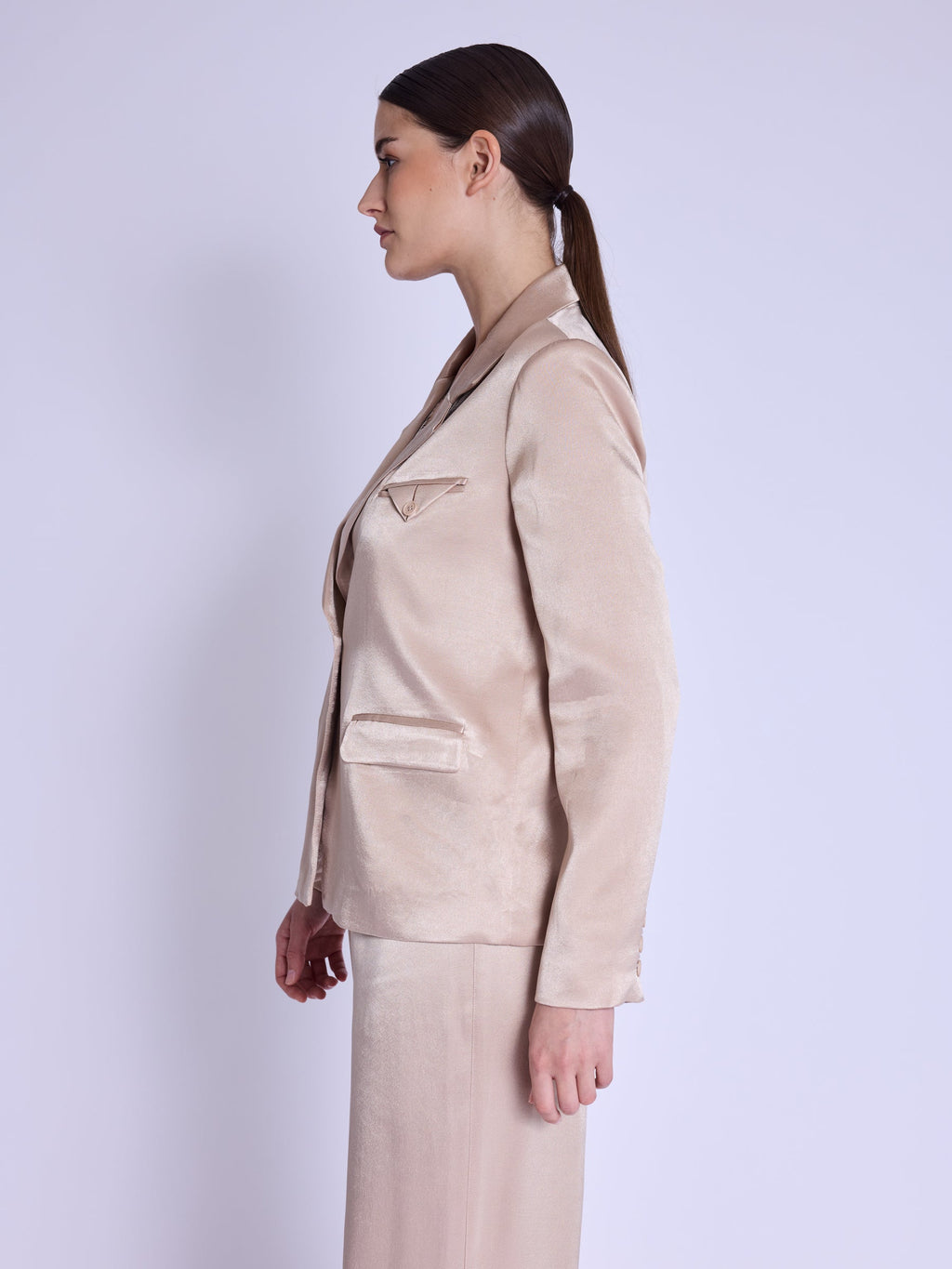 Veste Tailleur Satinee - Camel