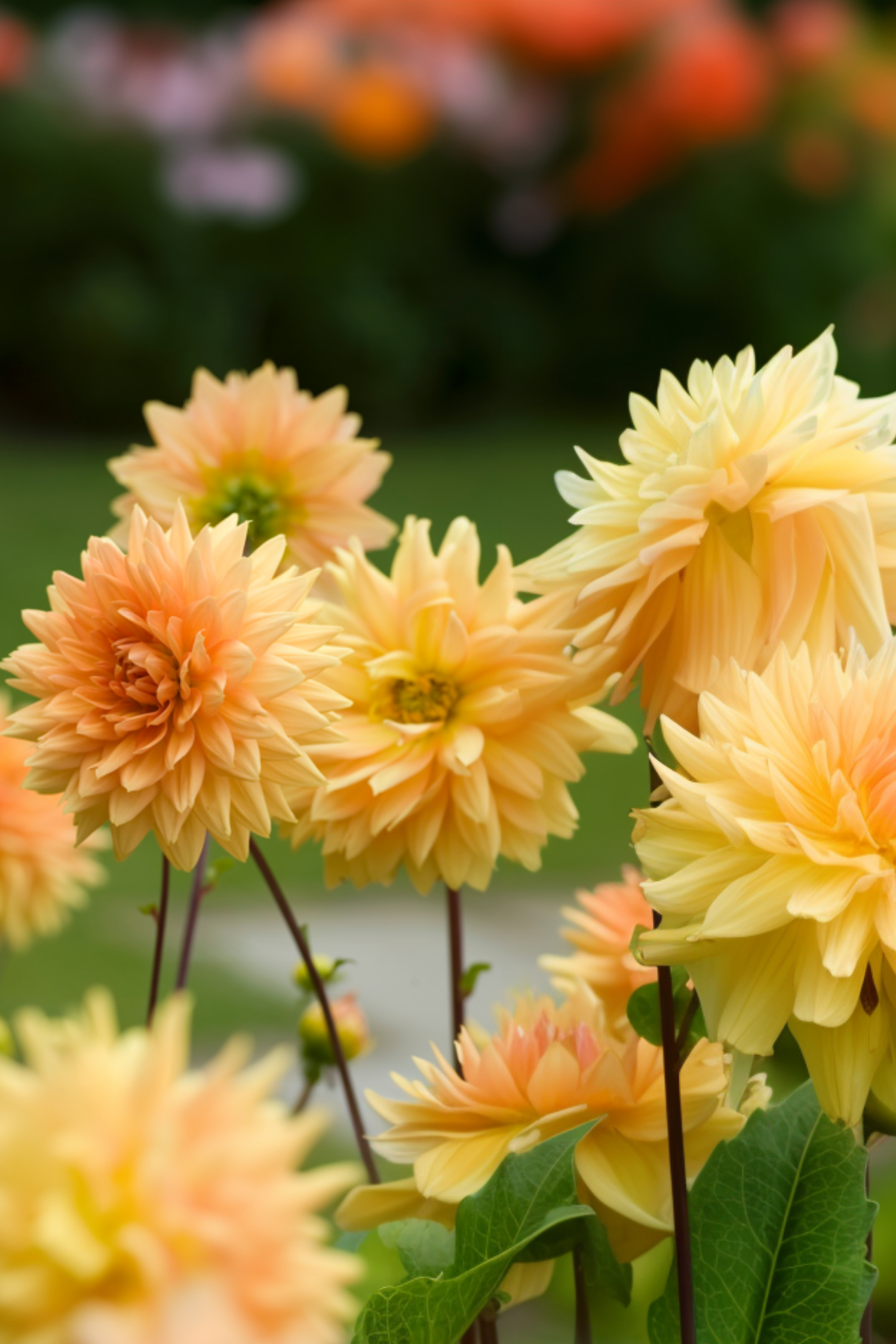 Dahlias Bouquet Sunshine – Sachet De 4 Tubercules – Plante D’Extérieur
