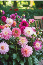 Dahlias Pink Love – Sachet De 4 Tubercules – Plante D’Extérieur