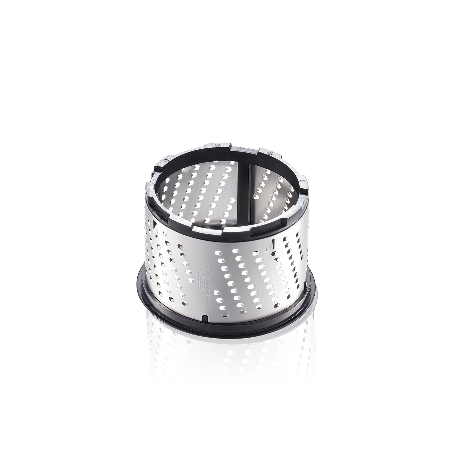 Pecorino - Râpe Rotative Pecorino Laser Cut Avec 2 Râpes Et Récipient De Conservation - Noir/Argent