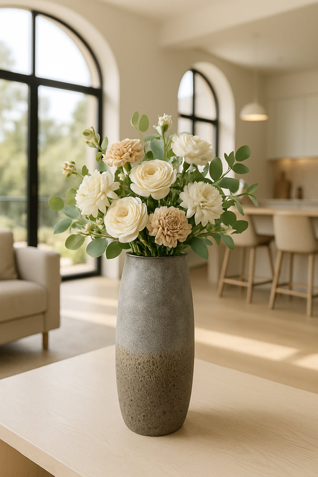 Terea - Vase - Verre - Taupe/Gris