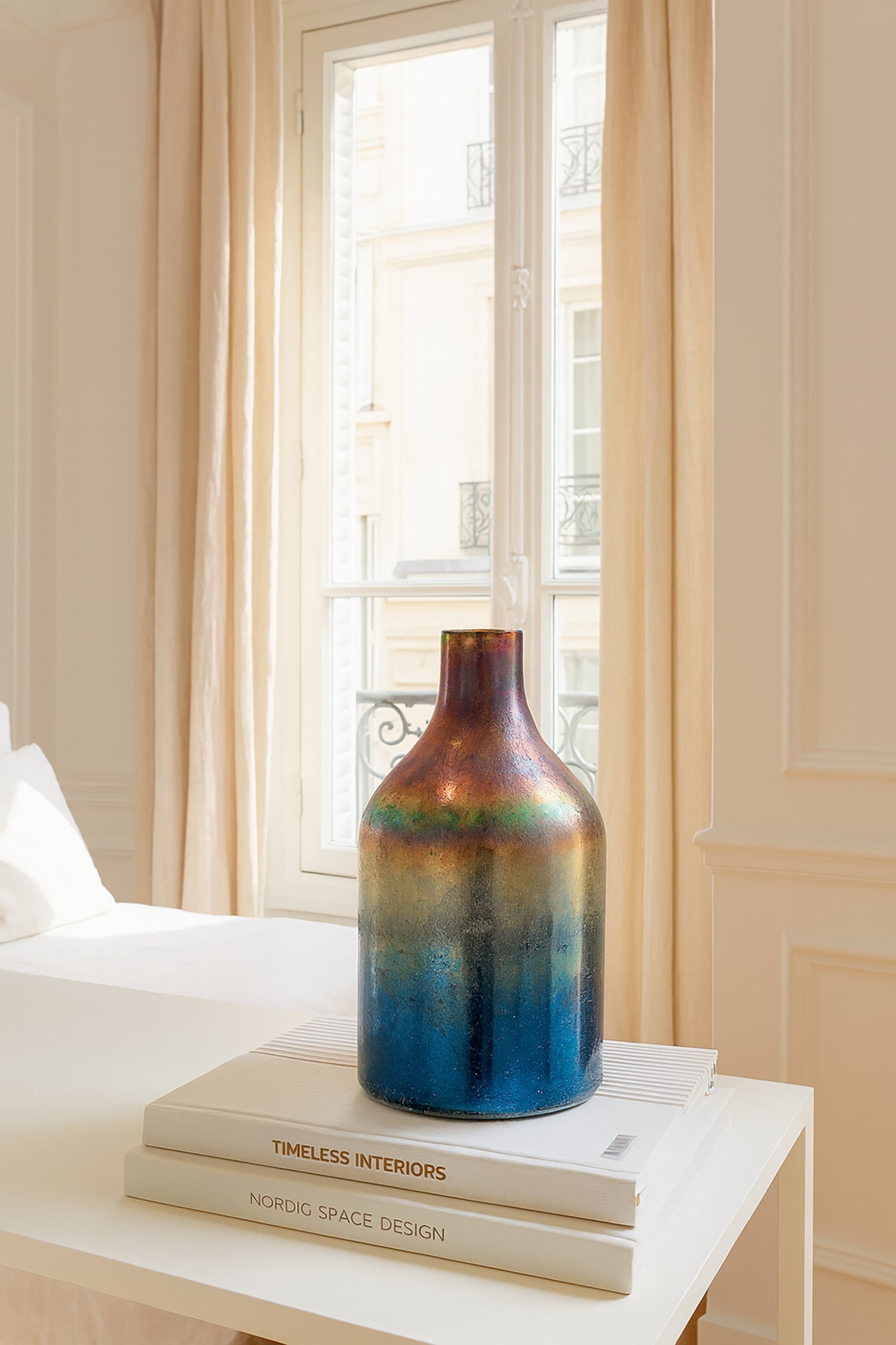 Sunset - Vase Aux Nuances Bleuté Et Rosé - Verre