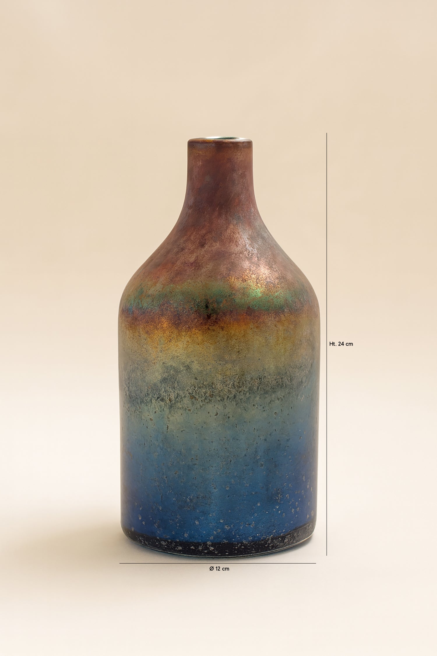 Sunset - Vase Aux Nuances Bleuté Et Rosé - Verre