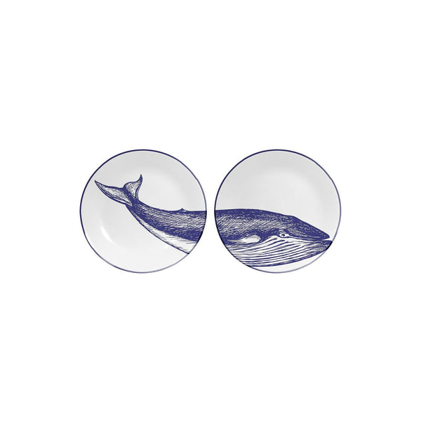 Set De 2 Assiettes Décoratives - Blanc Et Bleu