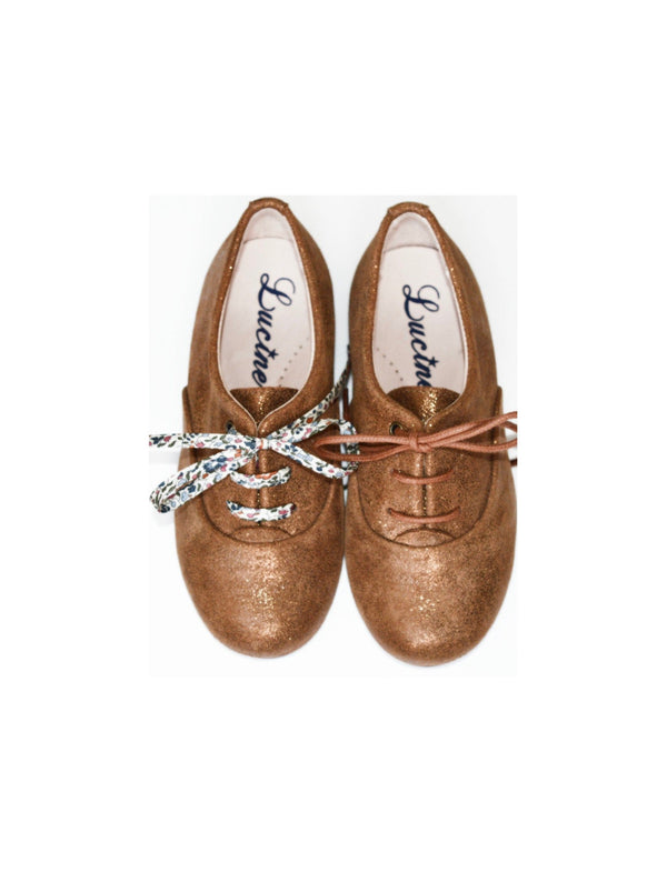 Chaussures Derbies À Lacets Fille Capucine - Cuir Camel Irisé - Fille