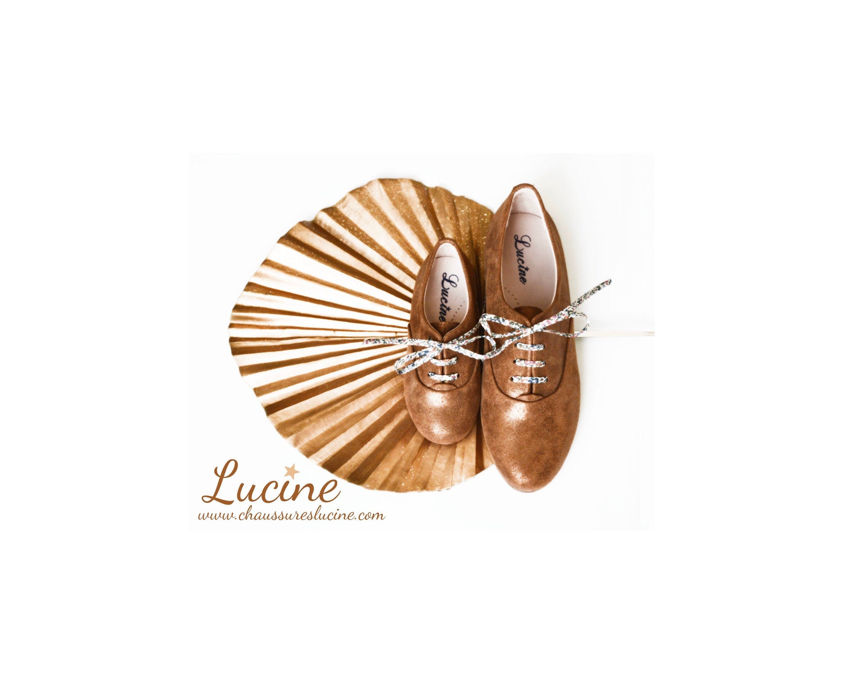 Chaussures Derbies À Lacets Fille Capucine - Cuir Camel Irisé - Fille