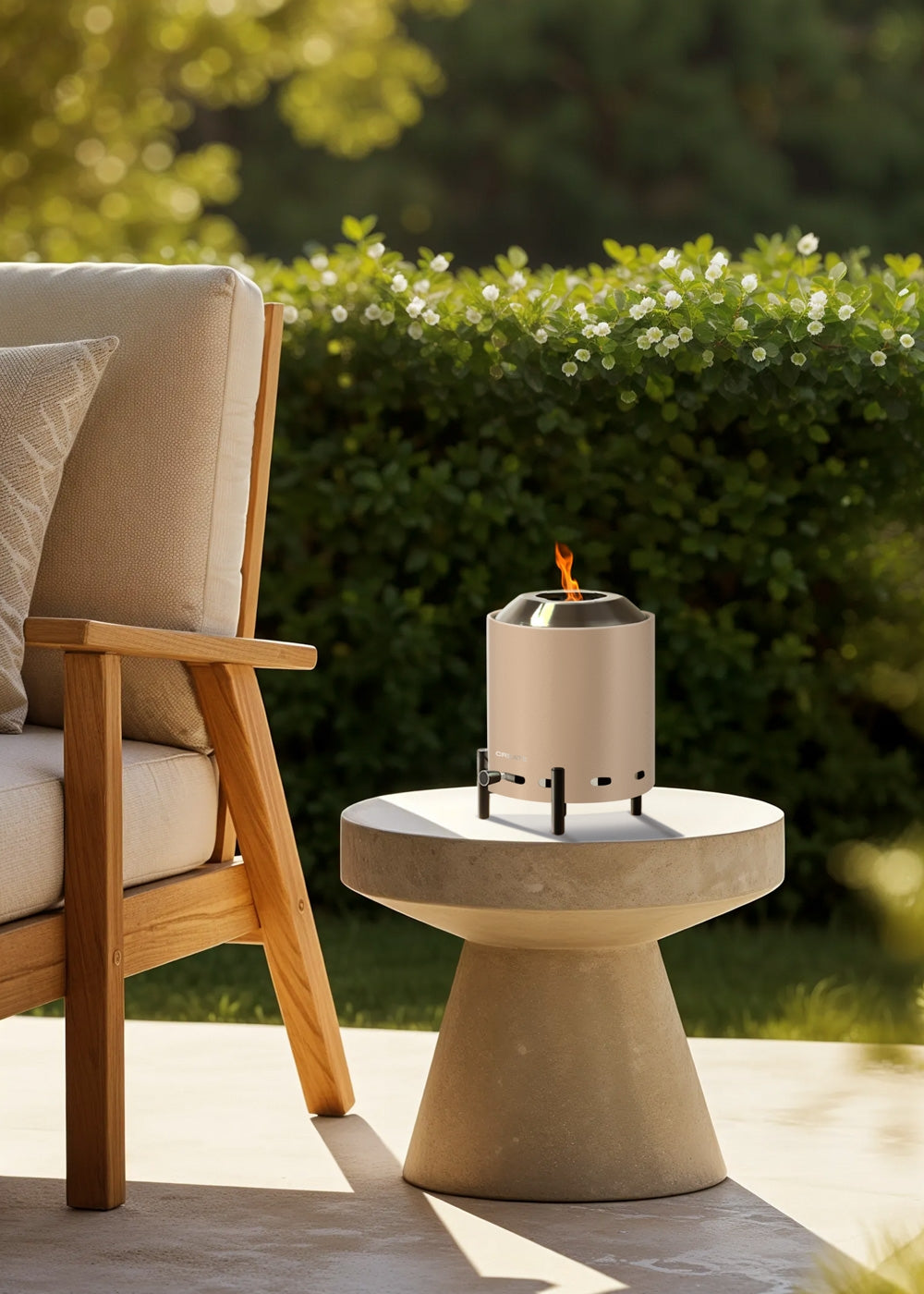 Fire Pit Compact - Brasero De Table 1,5 Kw Extérieur À Pellets Sans Fumée - Sable