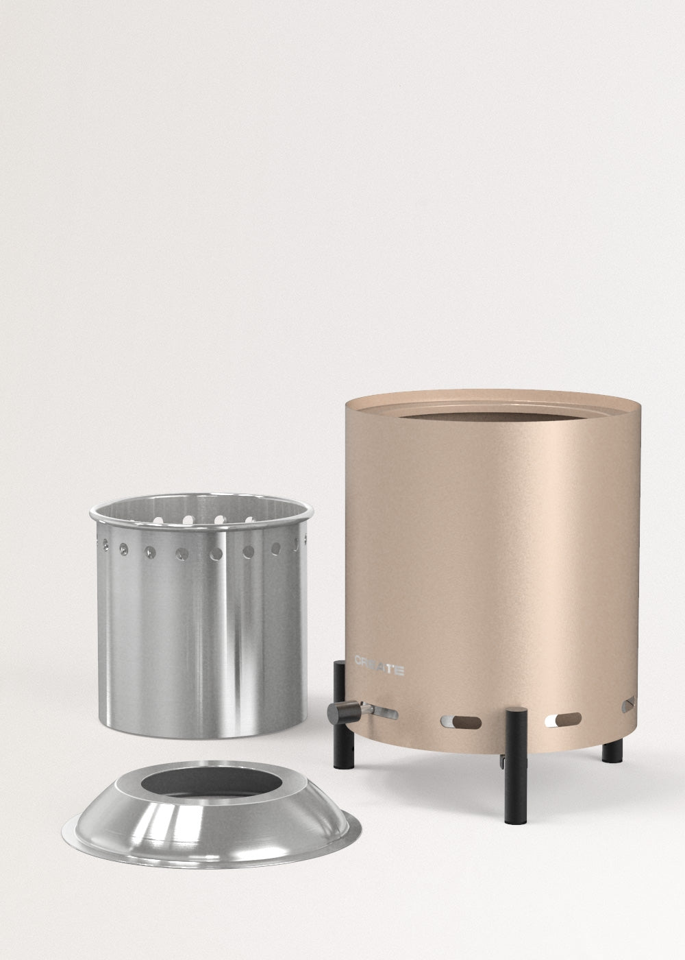 Fire Pit Compact - Brasero De Table 1,5 Kw Extérieur À Pellets Sans Fumée - Sable