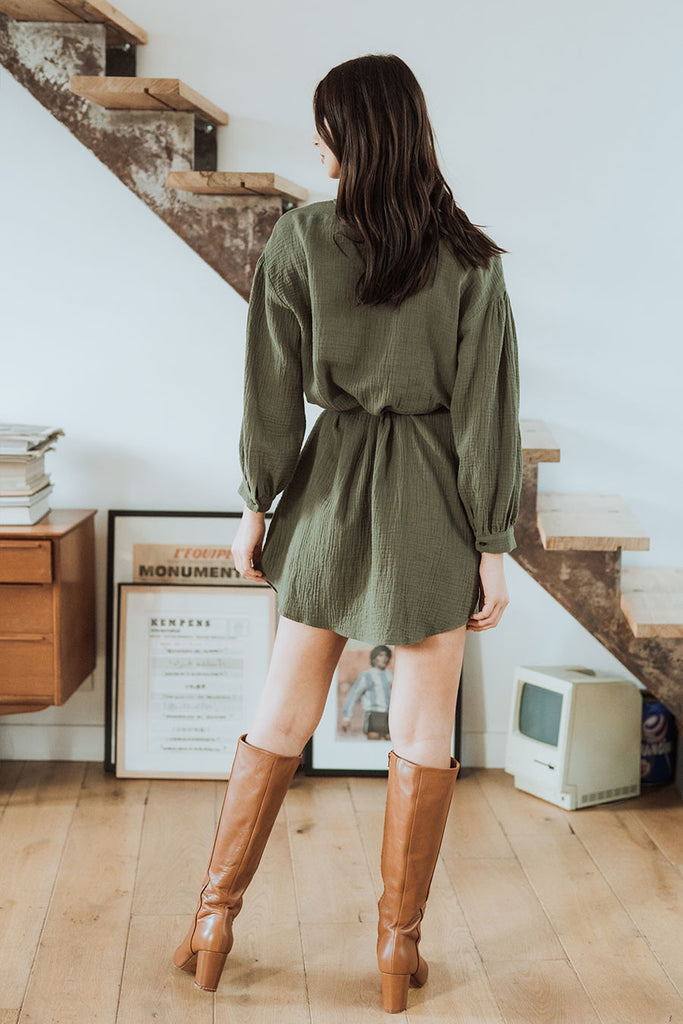 Robe Mina Kaki Coton