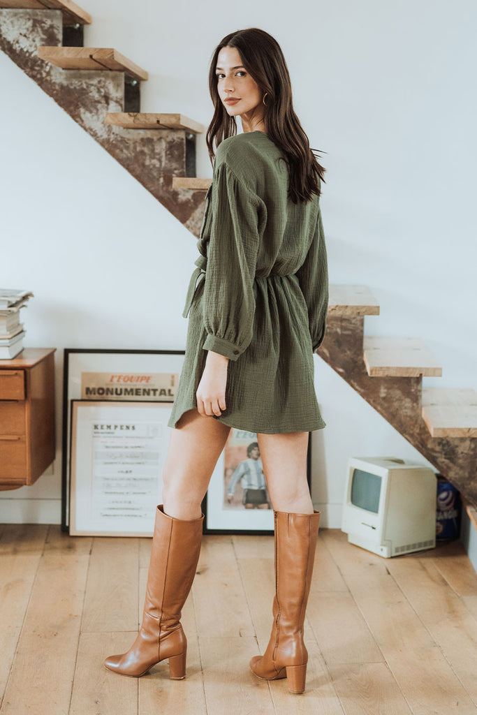Robe Mina Kaki Coton